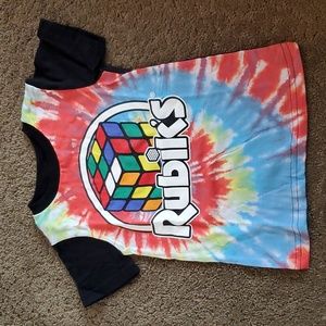 Toddler Boys Girls RUBIK'S Cube Tie Dye T-Shirt Size 2T 3T 4T 5T puzzle game NWT